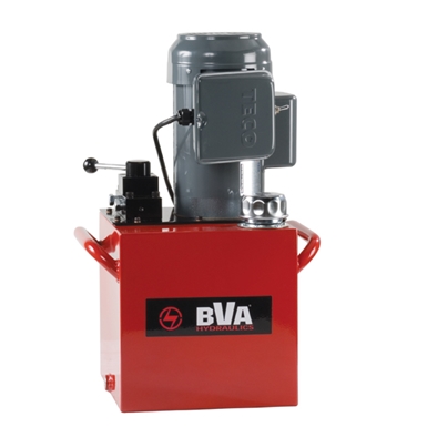 BVA Hydraulics Electric Pumps with Locking Manual Valves for Single Acting Cylinders PE50M3L25A